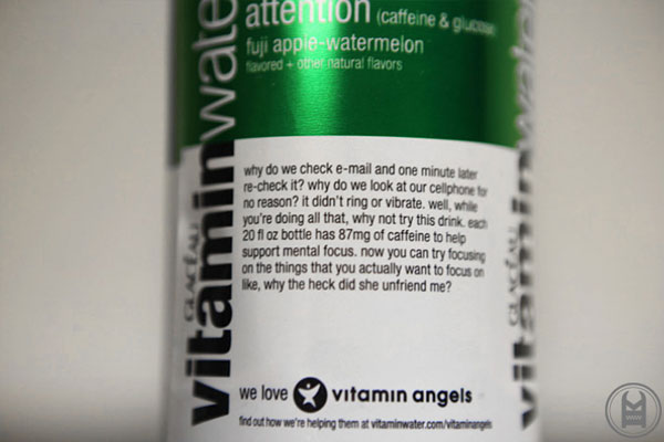 Vitamin Water Label