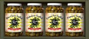 habañero lemon peel blue cheese pimento stuffed olive olives West Coast Products