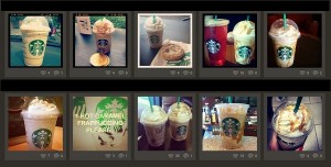 Riveting photos of caramel frappuccinos on Instagram.