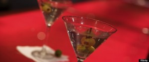 Martini Glasses on a red bar