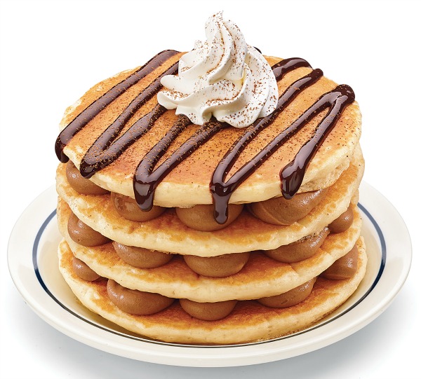 topped Pancakes layers mocha  tiramisu cream   Tiramisu with stacks of pancakes  bttermilk